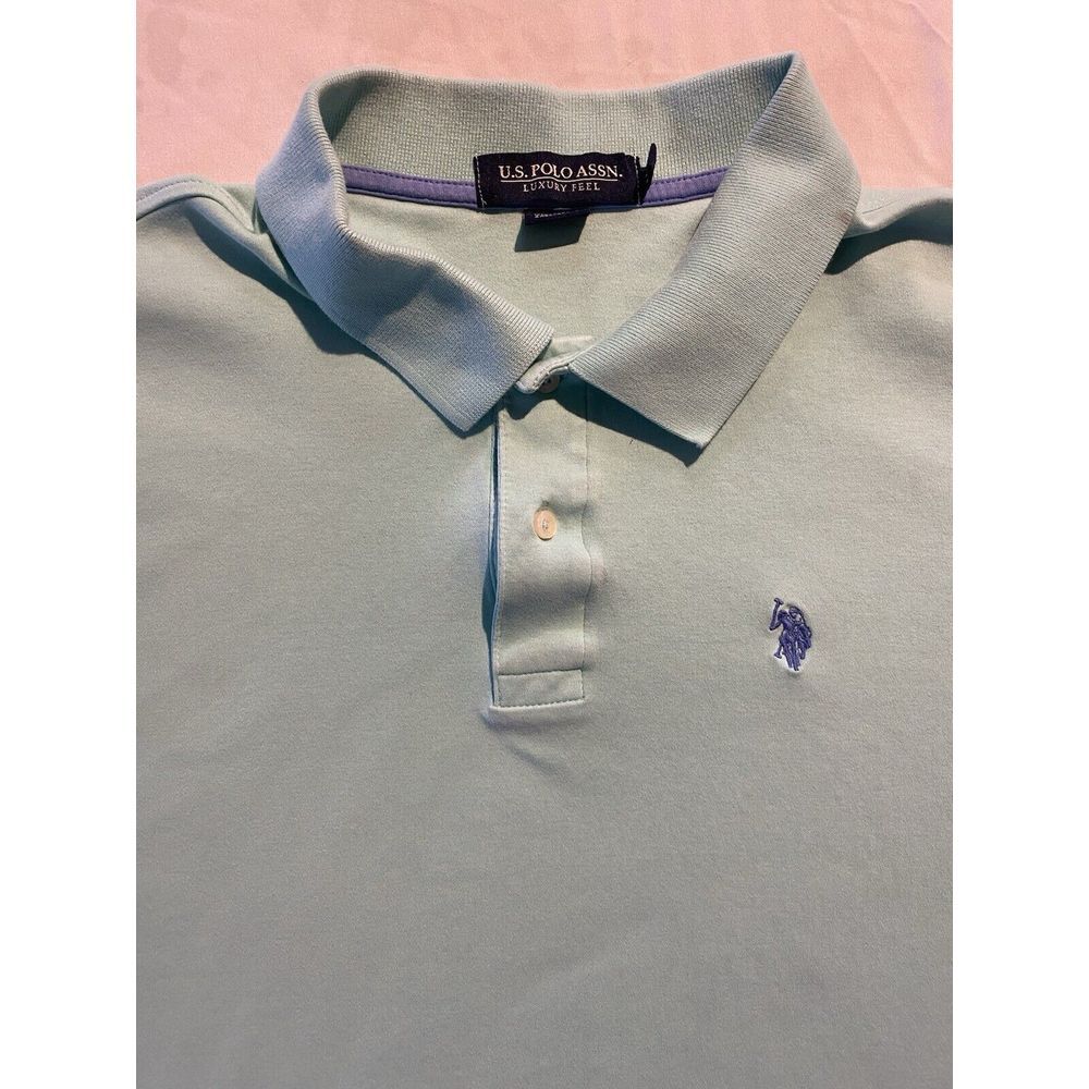 US‎ Polo Assn Luxury Feel Golf Polo Teal Size 2XL 100% Cotton Preppy Golf Tennis